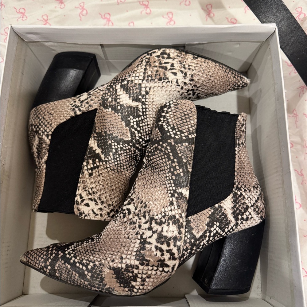 Snakeskin Ankle Boots